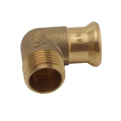 China Drinking Water DVGW Press Fittings Brass Fittings 90 Degree Elbow for sale