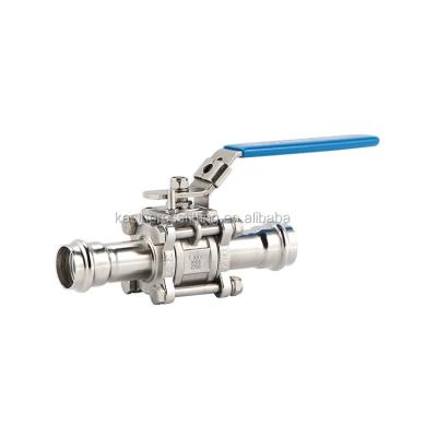 China DVGW Beverage Press Reducing Valve Stainless Steel SS316L/SS304 V Profile Press Fittings Direct Ball Valves for sale