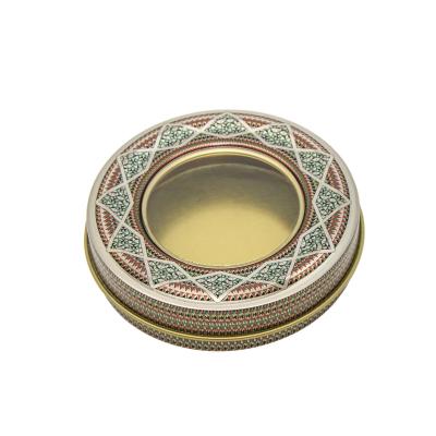 China 50ml Saffron Spice Box Round Candle Tin Jar Tin Aluminum Tea Tin for sale