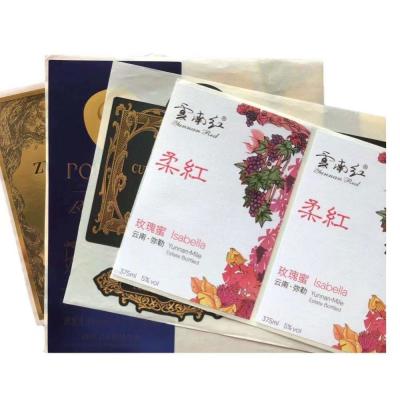 China Luxury Cosmetic Wine Label Sticker , DT Bottled Beverage Vinyl Adhesive Sticker for sale