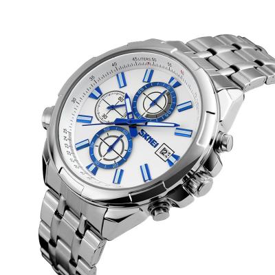 China Factory Price Stainless Steel Luxury Men's Stainless Steel Water Resistant China Brand Skmei 9107 Quartz Analog Relojes Business Relojes Hombre Custom Jam Tangan for sale