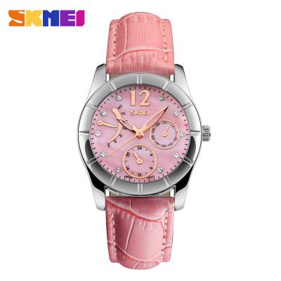 China 2017 Luxury Women's Factory Skmei Design Fashion Lady Quartz Watch Water Resistant Leather relojes de mujer for sale