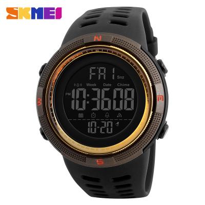 China 1251 hot sale waterproof mens digital wrist alarm skmei sports watch free shipping fee to MY/TH/BN/PH/KR for sale