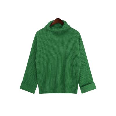 China Anti-pilling New Loose Outer Sleeve Long Turtle Neck Knitted Sweater Women for sale