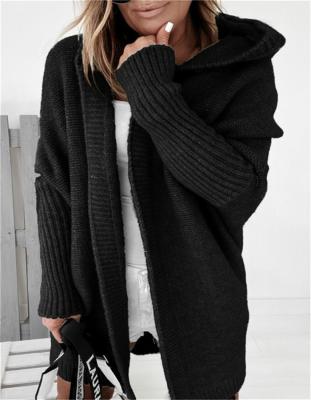 China Anti-wrinkle ladies quality sweater hoodie viable women knitted jacket cardigan for sale