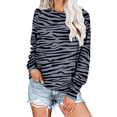 China 2021 New Design Anti Shrink Fashionable Casual Ladies Printed Long Sleeve Shirts Women Tops for sale