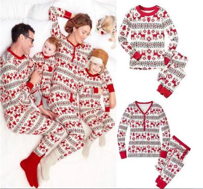 China New Compressed Christmas Parent-child Suit Printed Home Clothes One-Piece Pajamas for sale