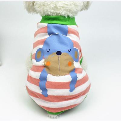 China Sustainable Wholesale Cheap Summer T Shirts Cotton Material 100% Stripe Dog Clothes Clothing for sale