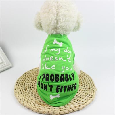 China Sustainable New Style Fashion Cotton Dog Vest Clothes Puppy Spring Summer Wholesale T-shirt for sale