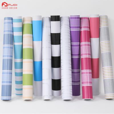 China WALL STICKER Hot Selling Customized 45*10m Simple Stripe Pattern Waterproof Wallpaper for sale