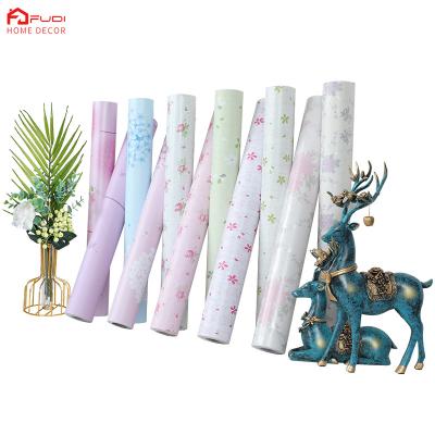 China Wall Decorative Thick Sticker Series Green Plant Flower Ink Sticker Waterproof Wallpaper for sale