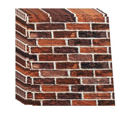 China Back with glue bottom embossed 3d brick foam wallpaper pe foam wallpapers slat wall panel for sale