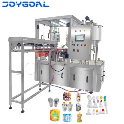 China Automatic Food Rinser Air Spouted Pouch Filling And Capping Machine For Liquid And Paste for sale