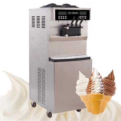 China Snack Factory Ice Cream Machine Soft Used Soft Serve Ice Cream Double Hopper Machine for sale