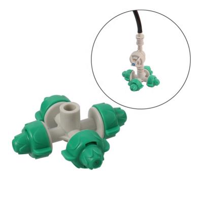 China 6mm Garden Easy Installation Nozzle Mist System Sprayer Greenhouse Irrigation Sprinkler Cross Spray Cooling Fog Lance for sale