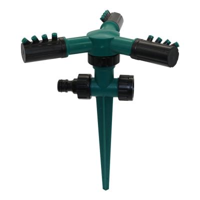 China Garden Lawn Watering 3 Arm Sprinkler Garden Plug-in Rotating Automatic Cooling Spray Nozzle Greenhouse Lawn Sprinkler for sale