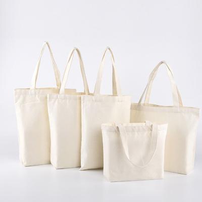 China Wholesale printed reusable custom handled logo eco canvas tote bag with pockets for sale