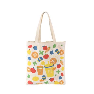 China Wholesale Customized Cheap Price White Handled Logo Shopping Bag Recycle Canvas Grocery Bag for sale