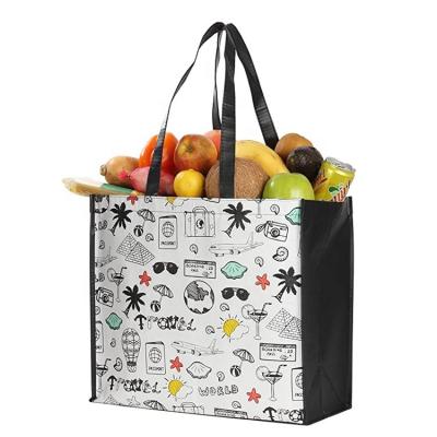 China Wholesale custom eco-friendly waterproof pp laminated reusable non woven shopping tote bag handled supermarket grocery tnt packaging pp bag for sale