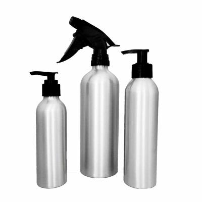 China Multifunctional Empty Metal Bottle Packaging 200ML For Perfume Shampoo With Wire Lid Aluminum Spray Bottle for sale