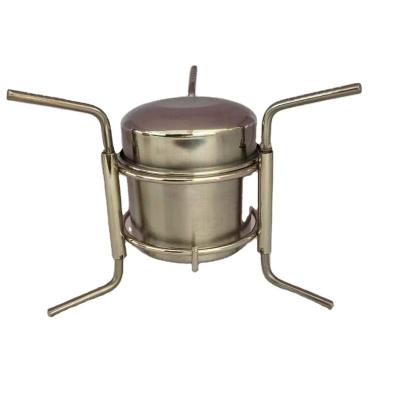 China Multifunction Folding Camping Solid Fuel Alcohol Stove Silver Chafing Dish for sale