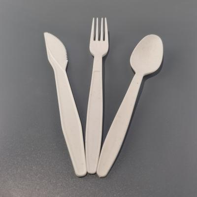 China Eco-Friendly Biodegradable High Temperature Resistance PLA Flatware Knife Spoon And Fork Disposable Material Biodegradable Set for sale