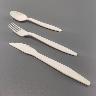 China Fast Delivery Eco Friendly Biodegradable Biodegradable Disposable Cutlery Forks and Spoons Knives Plastic Material PLA for sale