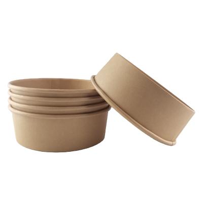 China Disposable Hot Selling Natural Raw Materials Wrapping Paper Soup Bowl Natural Biodegradable Paper for sale