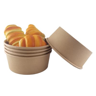 China Direct Selling Disposable Cheap Price Manufacturer Kraft Paper Biodegradable Food Bowl for sale