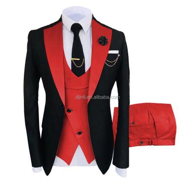 China Anti-wrinkle Said To Board Factory Direct Sale 2022 Red Wedding Men's Party Suits 3 Pieces for sale