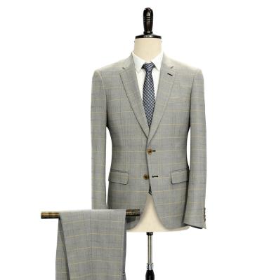 China Anti-Wrinkle Design Latest Tailored Wedding Suits Light Color Check Blazer For Men Party Office Suit Suit for sale