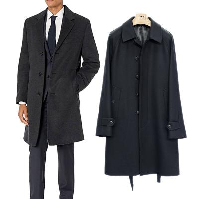 China Anti-Wrinkle 2021 Hot Sale Outdoor Winter Warm Coats Mens 2021 Trench Coat Mid Length Solid Anorak Wool Coat Men Long for sale