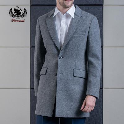 China High Quality Anti-wrinkle Woolen Overcoat For Men Long Thick Coat Slim Fit Ditch Coat OEM Available for sale