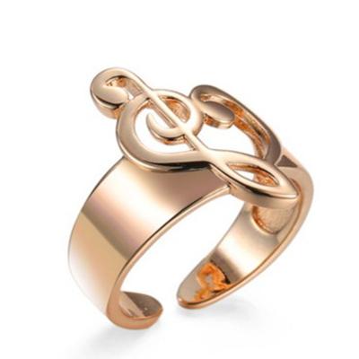 China New Hot Selling Casual / Sporty Jewelry Gold Plated Elevator-Button Music Note Ring Jewelry for sale