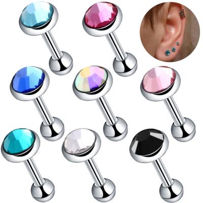 China Cute Zircon Ear Studs Set With Diamond 316L Stainless Steel Medical Popular Body Piercing Jewelry for sale