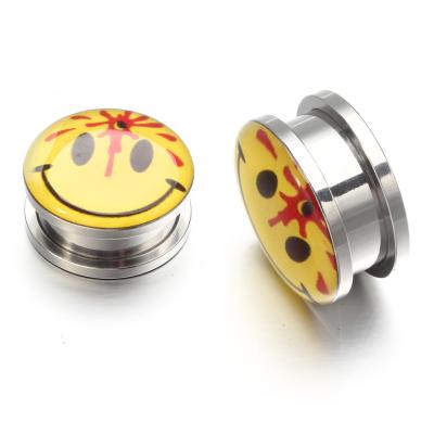 China Cute Hot Style Smiley Face Stainless Steel Metal Pavilion Alloy Ear Sting Body Jewelry for sale