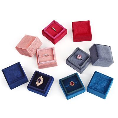 China New Recycled Materials Corduroy Jewelry Box Ring Bracelet Locket Jewelry Stud Packing Case for sale