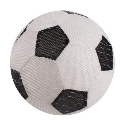 China Custom Inflatable Net Plush Fabric Inflatable Toy 25cm Soccer Ball Cloth Covered Toy for sale