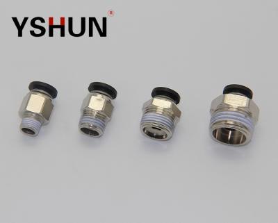 China Factory YSHUN PC8MM Straight Male Pushin Brass Pneumatic Fittings Copper Pipe Fitting for sale