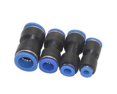 China Factory PG6-4 10mm 12mm Straight Plastic Union Tube Pneumatic Fittings Pneumatic Fitting 8mm 12mm for sale