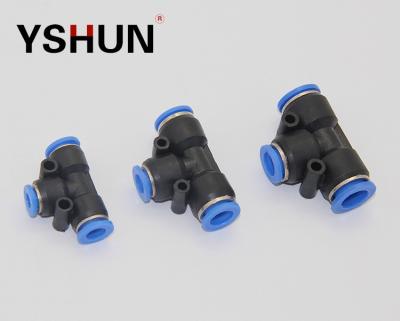 China Factory Male PEN Tee Pneumatic Tube Fittings PU Hose Ends for sale