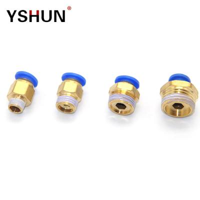 China Factory PC8MM Straight Male Push Fittings Brass Pneumatic Tube Fittings for sale