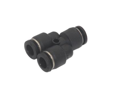 China Factory PY Union Y Type Pneumatic Fittings Embed Black Tube Fittings for sale