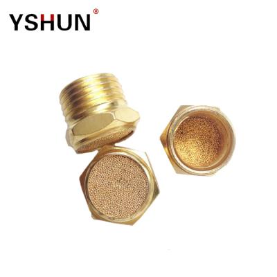 China Factory YSHUN Mini SLM Flat Head Brass Pneumatic Muffler for sale