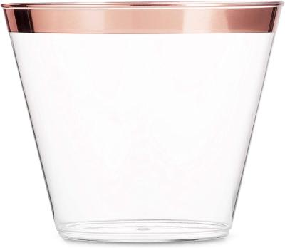 China Factory wholesale cheap eco-friendly clear 9oz airline plastic mug for wedding party elegant for sale