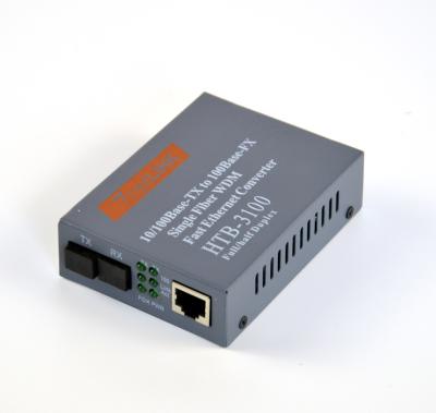 China Metal Netlink Media Converter HTB-3100AB Single Fiber 10/100M Speed ​​25KM 1Pair for sale