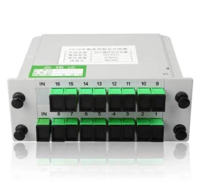 China ABS 1x16SC/APC Cassette Card Inserting PLC Splitter Module 1:16 Ports Fiber Optic PLC Splitter for sale