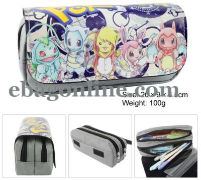 China New Multifunctional Pattern Anime Pokemon Large Capacity Pen Case Bag Stationery Pencil Pocket Purse for sale