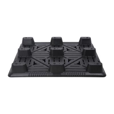 China Single Sided Industrial Recycled Type Shipping Logistics Warehouse 4 Way Entry Plastic Pallet for sale