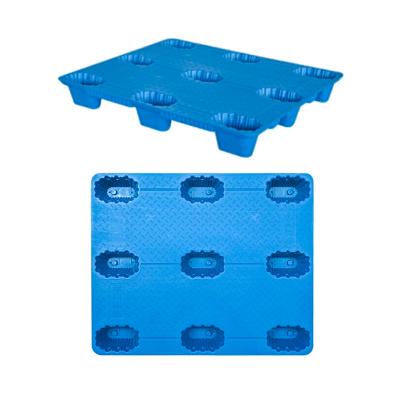 China 1200x1000mm Single Faced Stackable HDPE Nine Feet Blow Molding Standard Plastic Pallet for sale